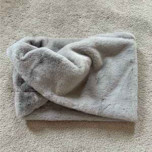 Soft Gray Faux Fur Infinity Scarf
